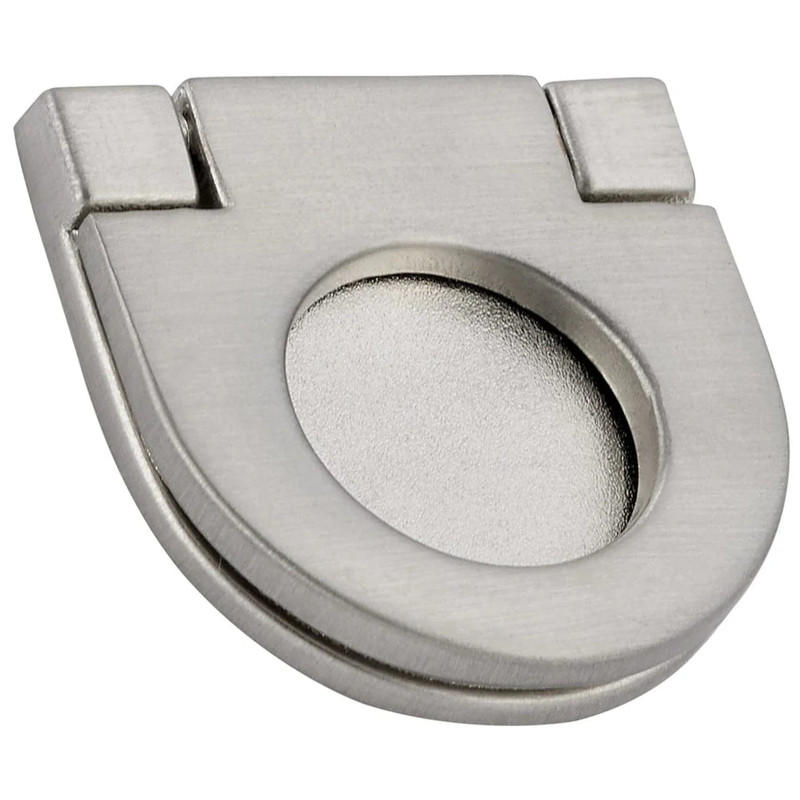 Contemporary Recessed Pull, 1-1/16" Center-to-Center, Brushed Nickel